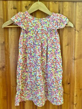 Old Navy Girls Floral Flutter Dress - Pink, Yellow & Blue